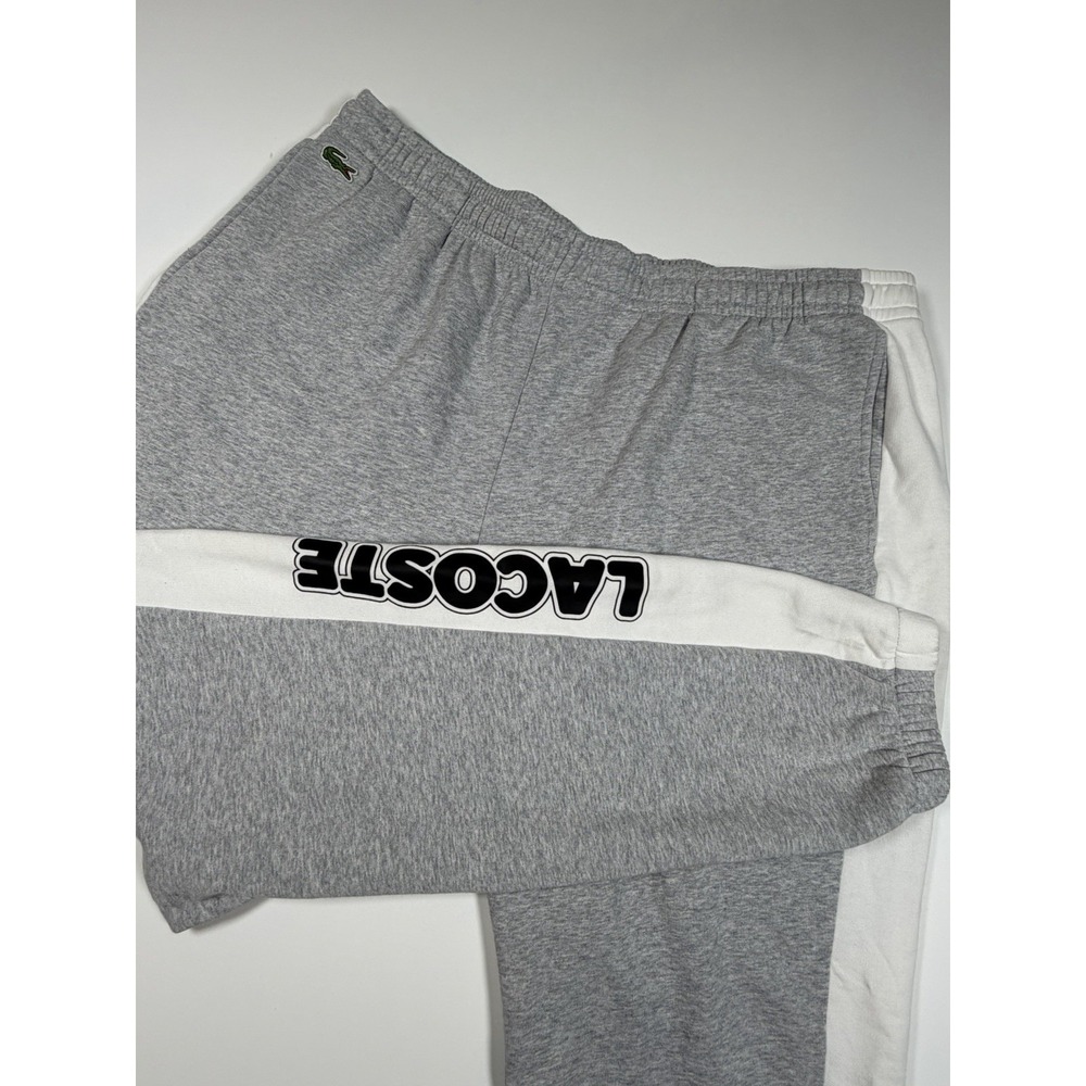 Lacoste Sport Track Pants Mens 4XL Gray Spellout Jogger Croc Colorblock Light